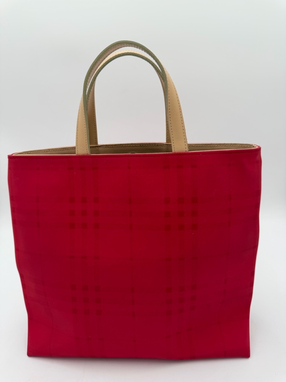 Vintage Burberry Nova Check Mini Tote Canvas Leather Handles Authenticated